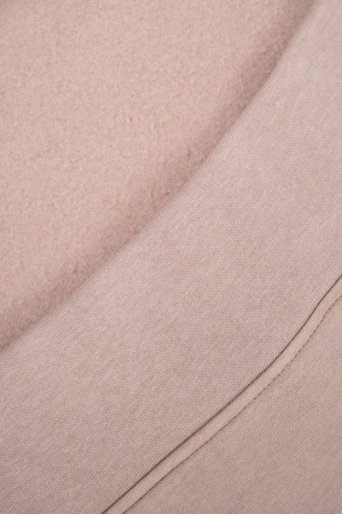 Bluza ocieplana z haftowanym napisem oversize ciemno beżowa Bluza ocieplana z haftowanym napisem oversize ciemno beżowa