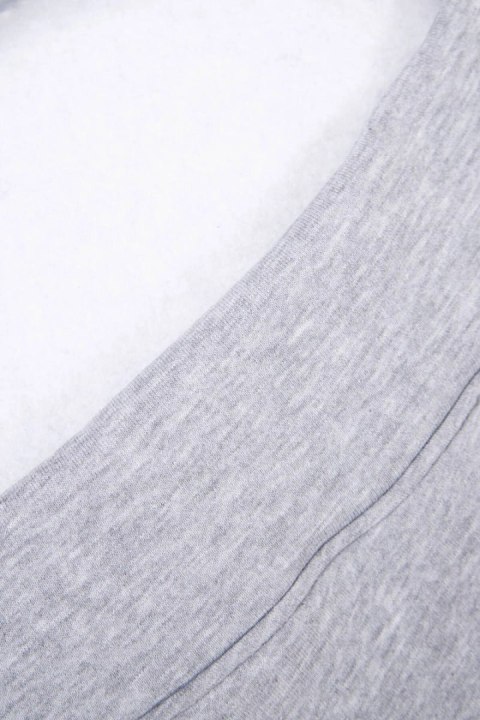 Bluza ocieplana z haftowanym napisem oversize szara Bluza ocieplana z haftowanym napisem oversize szara