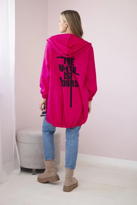 Bluza z nadrukiem "The world is yours" fuksja Bluza z nadrukiem "The world is yours" fuksja