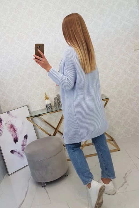 Sweter z rękawami typu nietoperz niebieski Sweter z rękawami typu nietoperz niebieski