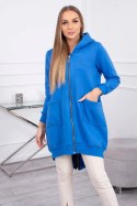 Bluza ocieplana z suwakiem z tyłu chabrowa