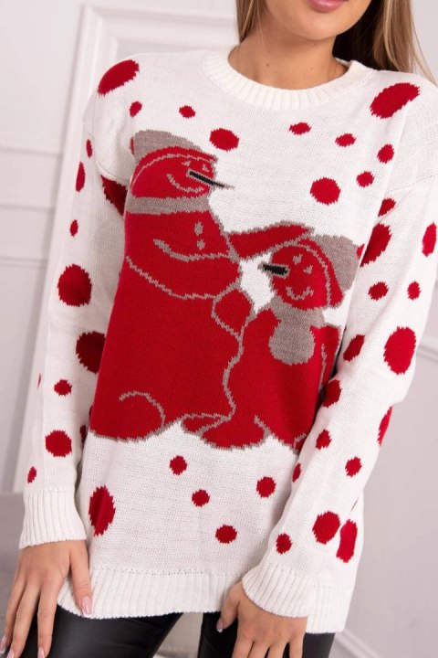 Sweter świąteczny z bałwankami ecru Sweter świąteczny z bałwankami ecru