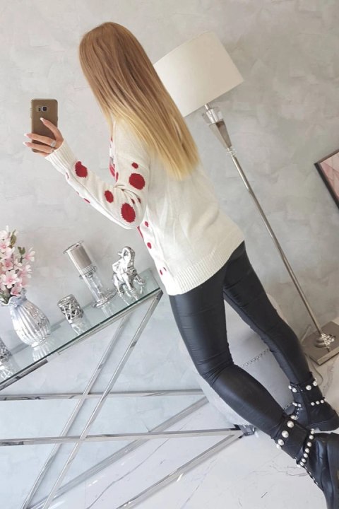 Sweter świąteczny z bałwankami ecru Sweter świąteczny z bałwankami ecru