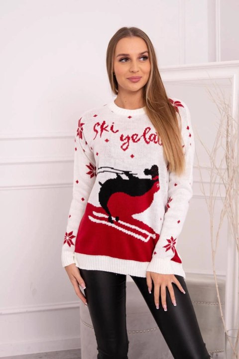 Sweter motywem świątecznym ecru Sweter motywem świątecznym ecru