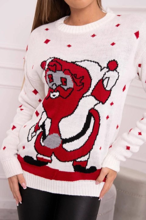 Sweter ze Świętym Mikołajem ecru Sweter ze Świętym Mikołajem ecru