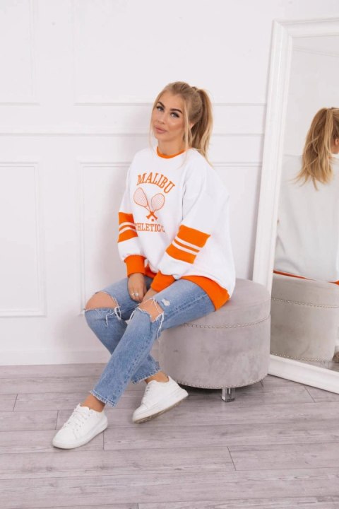 Bluza ocieplana Malibu biały+pomarańczowy Bluza ocieplana Malibu biały+pomarańczowy