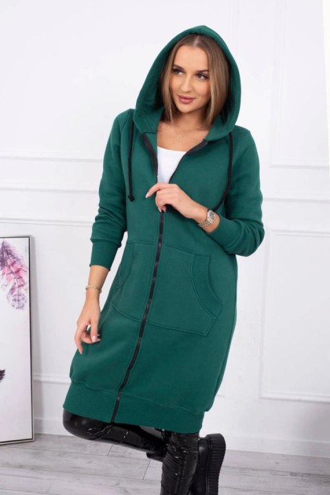 Bluza ocieplana długa z kapturem ciemno zielona Bluza ocieplana długa z kapturem ciemno zielona