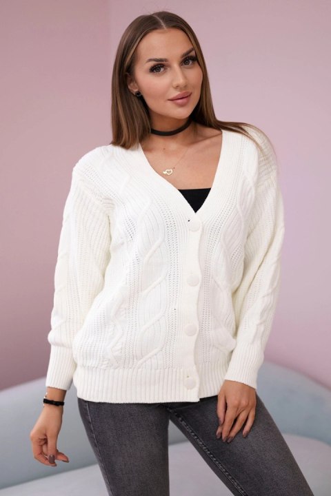 Sweter zapinany na guziki z szerokim rękawem ecru Sweter zapinany na guziki z szerokim rękawem ecru