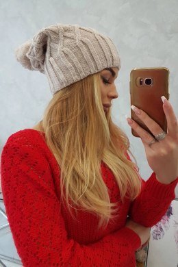 Czapka z polarem Milano K203 jasno beżowa