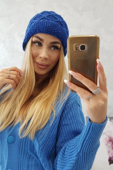 Czapka z polarem Roma Bis K235 chabrowy Czapka z polarem Roma Bis K235 chabrowy
