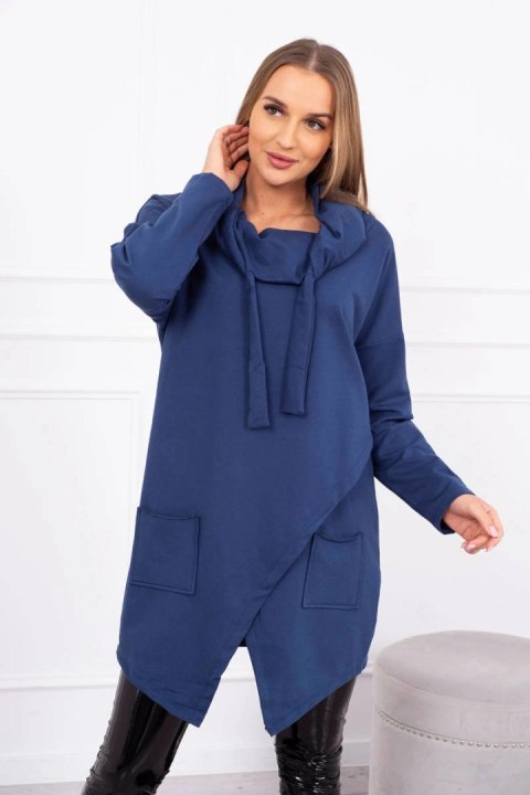 Tunika z kopertowym przodem Oversize jeansowa Tunika z kopertowym przodem Oversize jeansowa