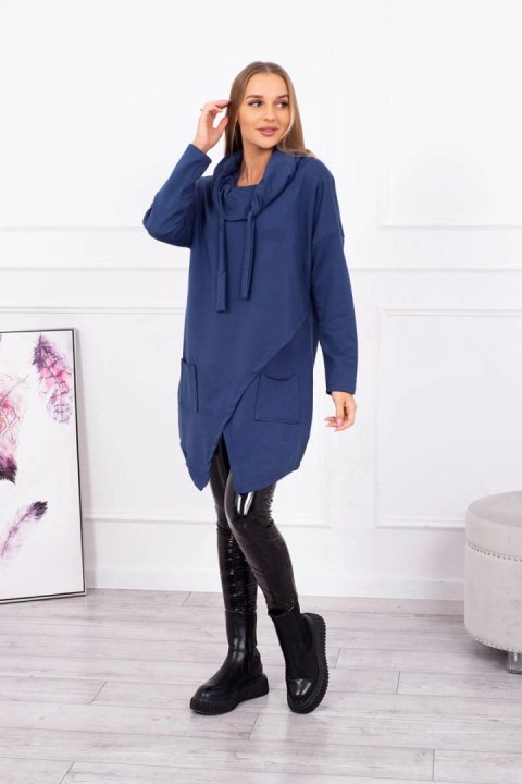 Tunika z kopertowym przodem Oversize jeansowa Tunika z kopertowym przodem Oversize jeansowa