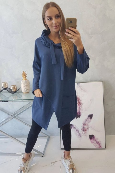 Tunika z kopertowym przodem Oversize jeansowa Tunika z kopertowym przodem Oversize jeansowa
