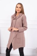 Tunika z kopertowym przodem Oversize mocca