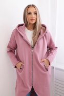 Bluza ocieplana długa ciemno różowa