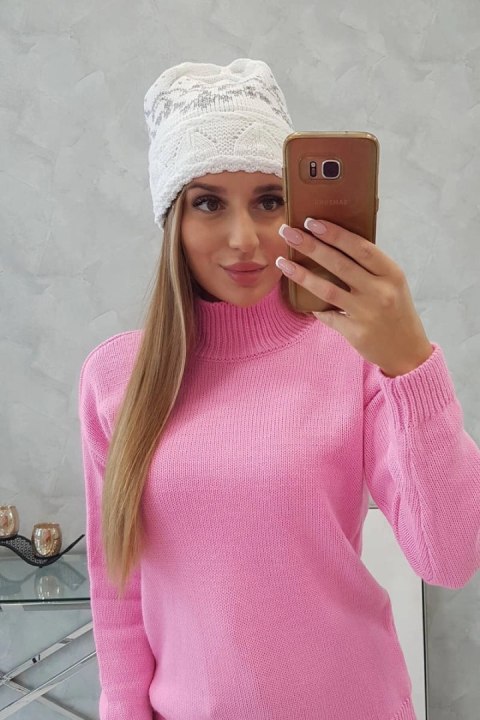 Czapka damska Kira K374 biały+szary Czapka damska Kira K374 biały+szary