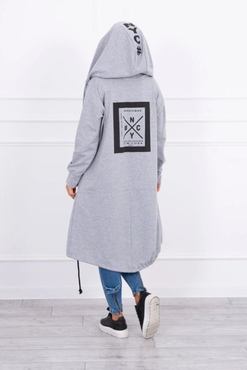 Narzutka z kapturem oversize szara Narzutka z kapturem oversize szara