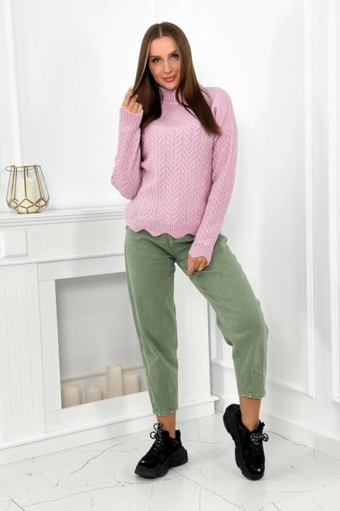 Sweter z ozdobną falbanką fioletowy Sweter z ozdobną falbanką fioletowy
