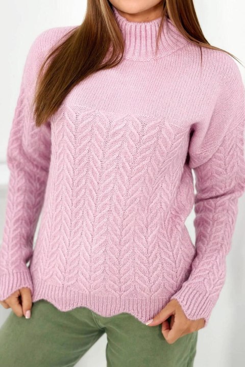Sweter z ozdobną falbanką fioletowy Sweter z ozdobną falbanką fioletowy