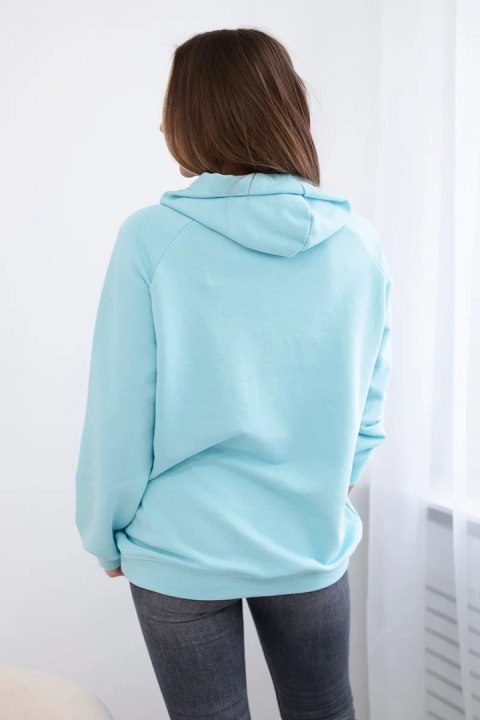 Bluza bawełniana z kapturem miętowa Bluza bawełniana z kapturem miętowa