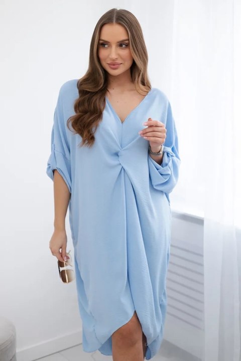 Sukienka oversize z dekoltem V niebieska Sukienka oversize z dekoltem V niebieska