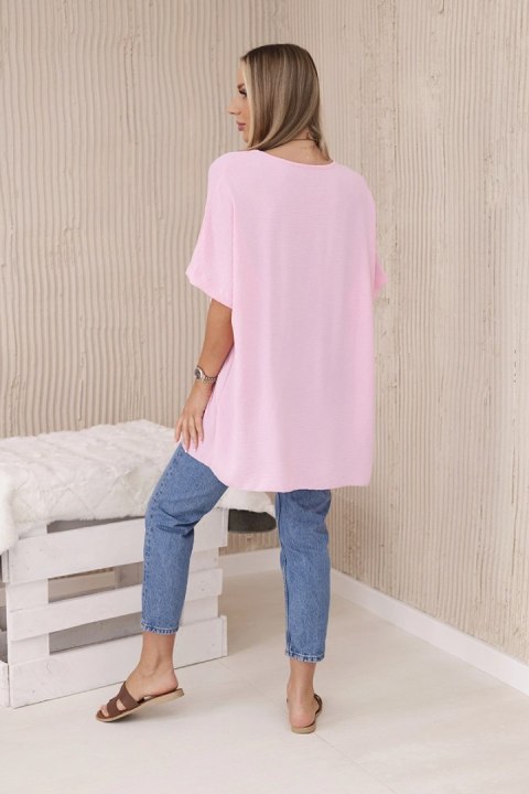 Bluzka oversize z wisiorkiem jasny różowy Bluzka oversize z wisiorkiem jasny różowy