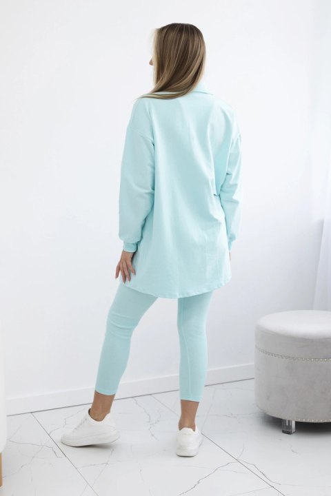 Komplet 3-częściowy bluza, top i legginsy miętowa Komplet 3-częściowy bluza, top i legginsy miętowa