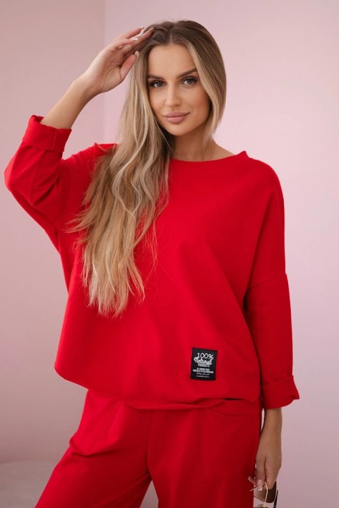 Komplet bawełniany bluza + spodnie czerwony Komplet bawełniany bluza + spodnie czerwony