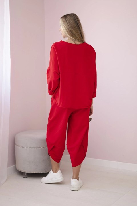 Komplet bawełniany bluza + spodnie czerwony Komplet bawełniany bluza + spodnie czerwony