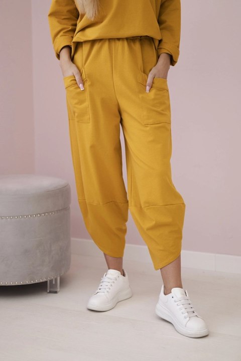 Komplet bawełniany bluza + spodnie musztardowy Komplet bawełniany bluza + spodnie musztardowy