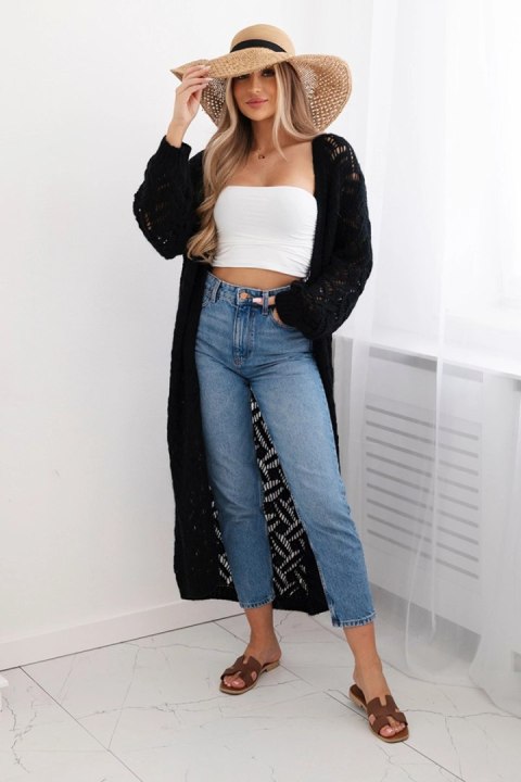 Sweter długi kardigan Super KID Moher czarny Sweter długi kardigan Super KID Moher czarny