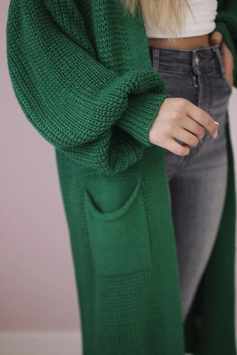 Sweter długi kardigan zielony Sweter długi kardigan zielony