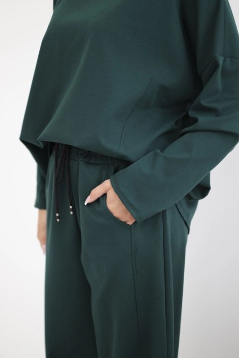 Komplet Punto Milano Winter bluza + spodnie z szeroką nogawką ciemny zielony Komplet Punto Milano Winter bluza + spodnie z szeroką nogawką ciemny zielony