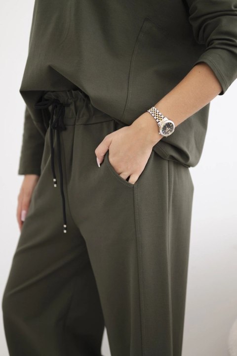 Komplet Punto Milano Winter bluza + spodnie z szeroką nogawką khaki Komplet Punto Milano Winter bluza + spodnie z szeroką nogawką khaki