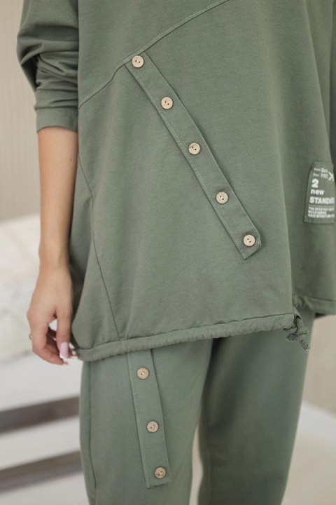 Komplet bawełniany oversize bluza + spodnie khaki Komplet bawełniany oversize bluza + spodnie khaki