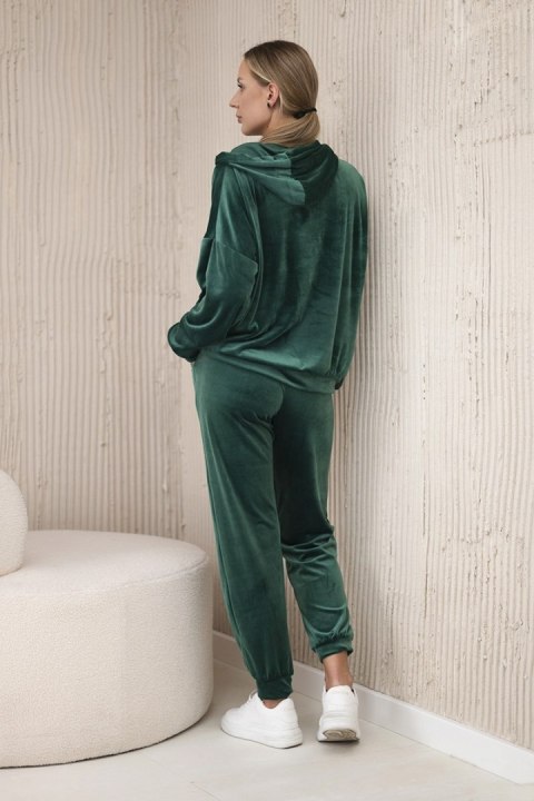 Komplet welurowy bluza kangurka + spodnie zielony Komplet welurowy bluza kangurka + spodnie zielony