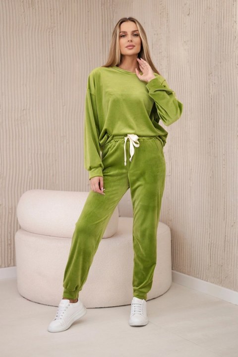Komplet welurowy bluza + spodnie kiwi Komplet welurowy bluza + spodnie kiwi