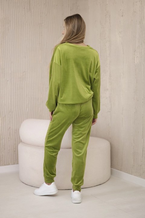 Komplet welurowy bluza + spodnie kiwi Komplet welurowy bluza + spodnie kiwi