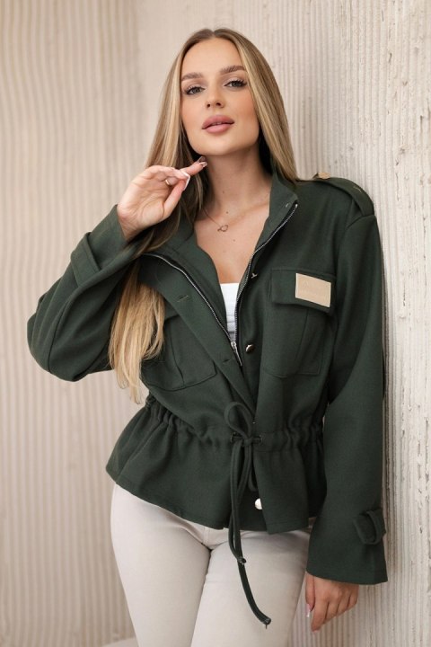 Kurtka wiązana w talii z kieszeniami khaki Kurtka wiązana w talii z kieszeniami khaki
