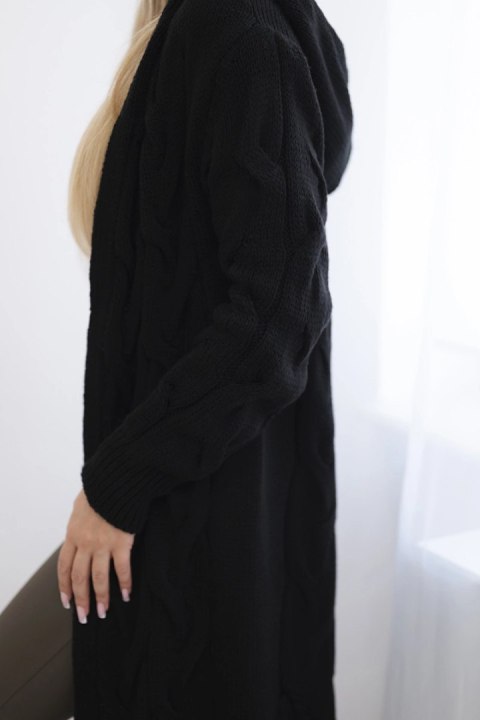 Sweter Kardigan z kapturem czarny Sweter Kardigan z kapturem czarny