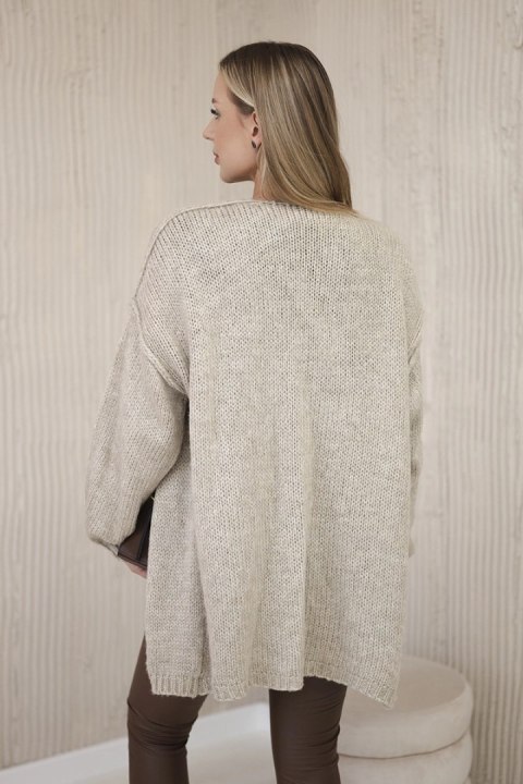 Sweter Kardigan z moherem ciemny beżowy Sweter Kardigan z moherem ciemny beżowy