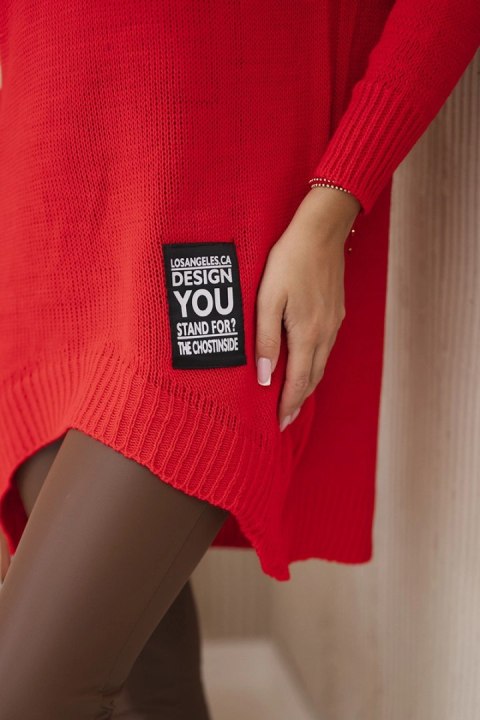 Sweter z golfem czerwony Sweter z golfem czerwony
