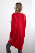 Sweter z naszyjnikiem czerwony