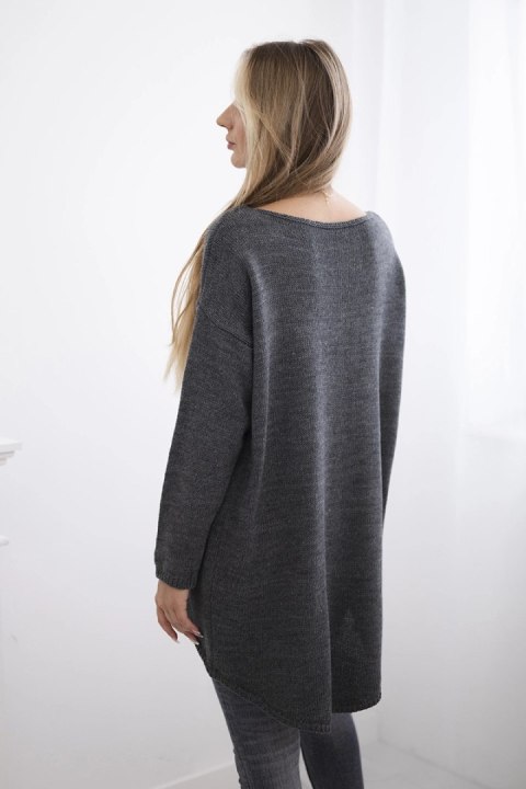Sweter z naszyjnikiem grafitowy Sweter z naszyjnikiem grafitowy