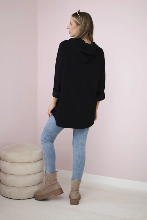 Bluza wiskozowa plus size Love czarna Bluza wiskozowa plus size Love czarna