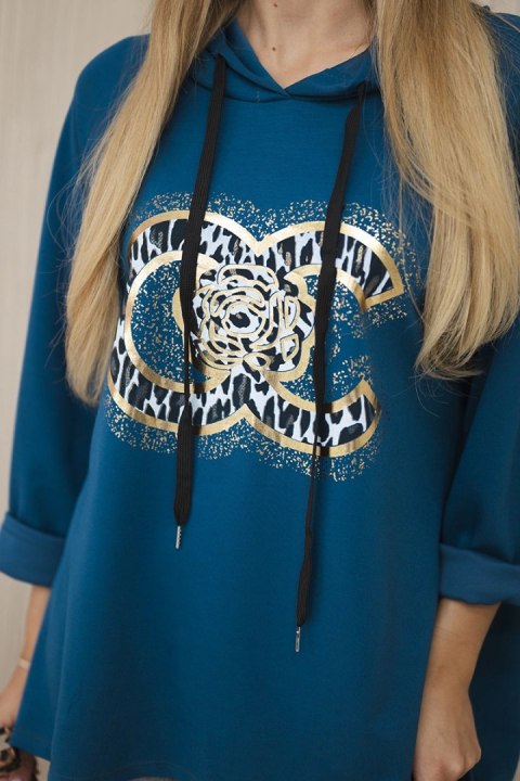 Bluza wiskozowa plus size z nadrukiem morska Bluza wiskozowa plus size z nadrukiem morska