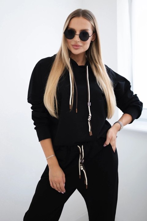 Komplet Punto Milano Winter bluza z kapturem + spodnie czarny Komplet Punto Milano Winter bluza z kapturem + spodnie czarny