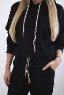 Komplet Punto Milano Winter bluza z kapturem + spodnie czarny