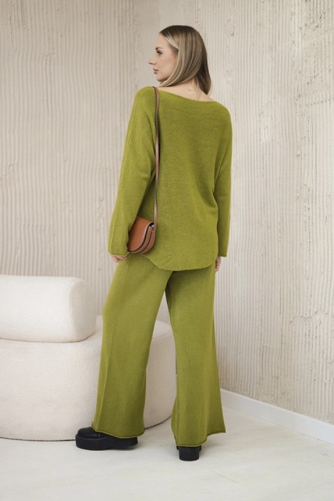 Komplet sweterkowy 2-częściowy bluza + spodnie kiwi Komplet sweterkowy 2-częściowy bluza + spodnie kiwi