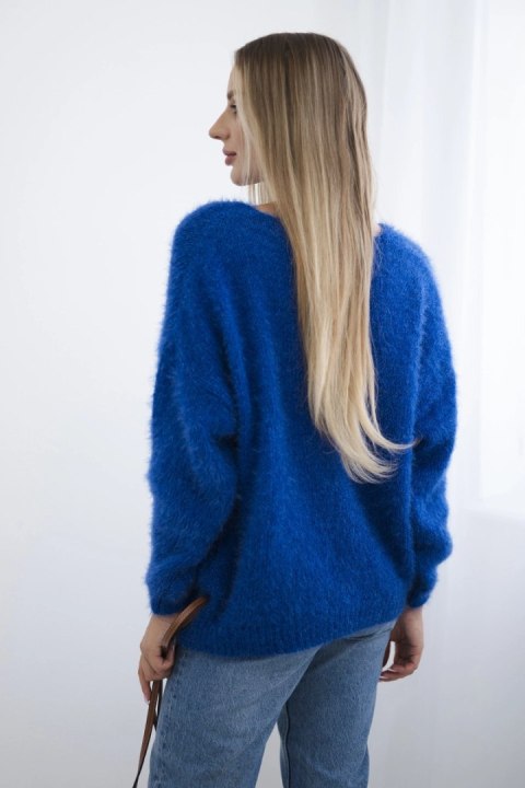 Sweter zapinany na guziki chabrowy Sweter zapinany na guziki chabrowy